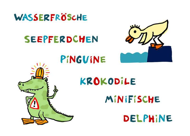 kinderschwimmschule wasserquatsch6 • Logo, Kurssymbole und Werbematerial / CI
